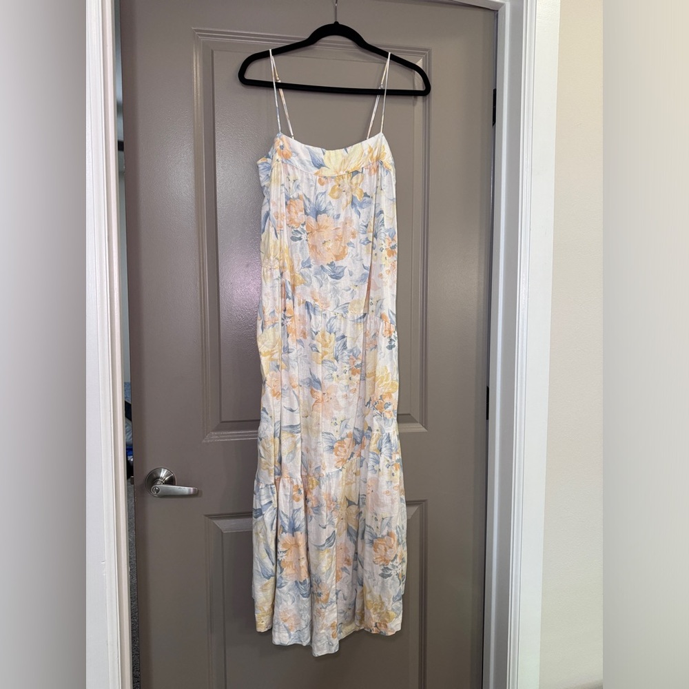 Abercrombie & Fitch Maxi Watercolor Floral Dress, Size Medium Petite